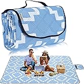 BGJOY Large Picnic Blanket Beach Blanket Waterproof Sandproof Outdoor Blanket Foldable Beach Mat Sandfree Picnic Mat with Carry Strap Lightweight Beach Mat fit 2 to 4 Adults for Beach Grass Lawn Park
