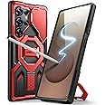 TONGATE for Samsung Galaxy S24 Ultra Case Compatible with MagSafe, [Ring Stand & Camera Cover Kickstand] Drop Shockproof Rugged Protection Phone Case for S24 Ultra with Screen Protector 6.8", Red