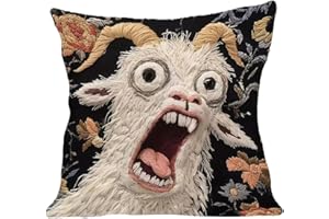 Screaming Goat Pillow, Goat Screaming Pillow, Screamings Goats Soft Protector Decoration, Home Sofa Imitation Embroidered Sho
