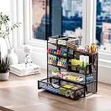 Marbrasse Mesh Desk Organiser Multifunctional Pen Holder Black view 6