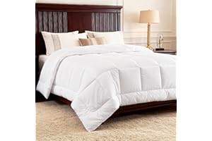 Bedsure Comforters Queen Size Duvet Insert, All Season Bed Comforter, Quilted Down Alternative Duvet, Box Stitched Comforter with Corner Tabs, Machine Washable, 88 x 88 Inches (White)