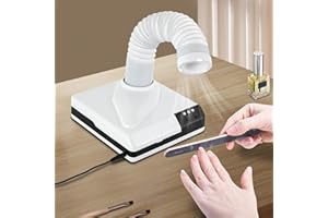 MGORGEOUS Nail Dust Collector, 60W Dental Polishing Dust Collector with Fan and LED Dual Function Low Noise Dust Suction Machine with Large Caliber Vacuum Cleaner Hose(2.4 In) for Dental Lab Nail Salon (White)