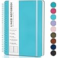 Light Blue Lined Spiral Journal Notebook with 160 Pages, 8×5.7in, A5 Spiral Notebook, Journaling Notebooks for Work, School, Women, Men, College Ruled Spiral Notebook, Hardcover Leather Journals