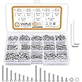 VIGRUE 840pcs M2.5 A2-70 Stainless Steel Hex Button Head Screw with Nuts Washers Assortment Kit
