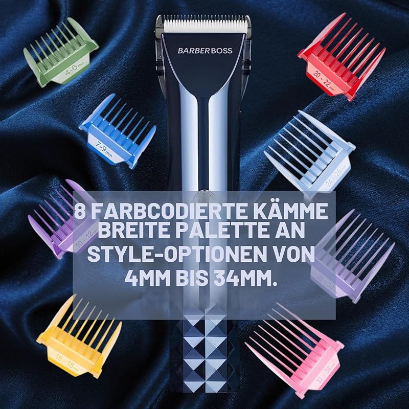 Haarschneidemaschine Herren, Schnurloser Bartpfleger für Männer, Verstellbare Klinge & Komplettes Pflegeset für Männer, Turbo Speed Wiederaufladbarer Clipper, Haarschneidemaschine Herren
