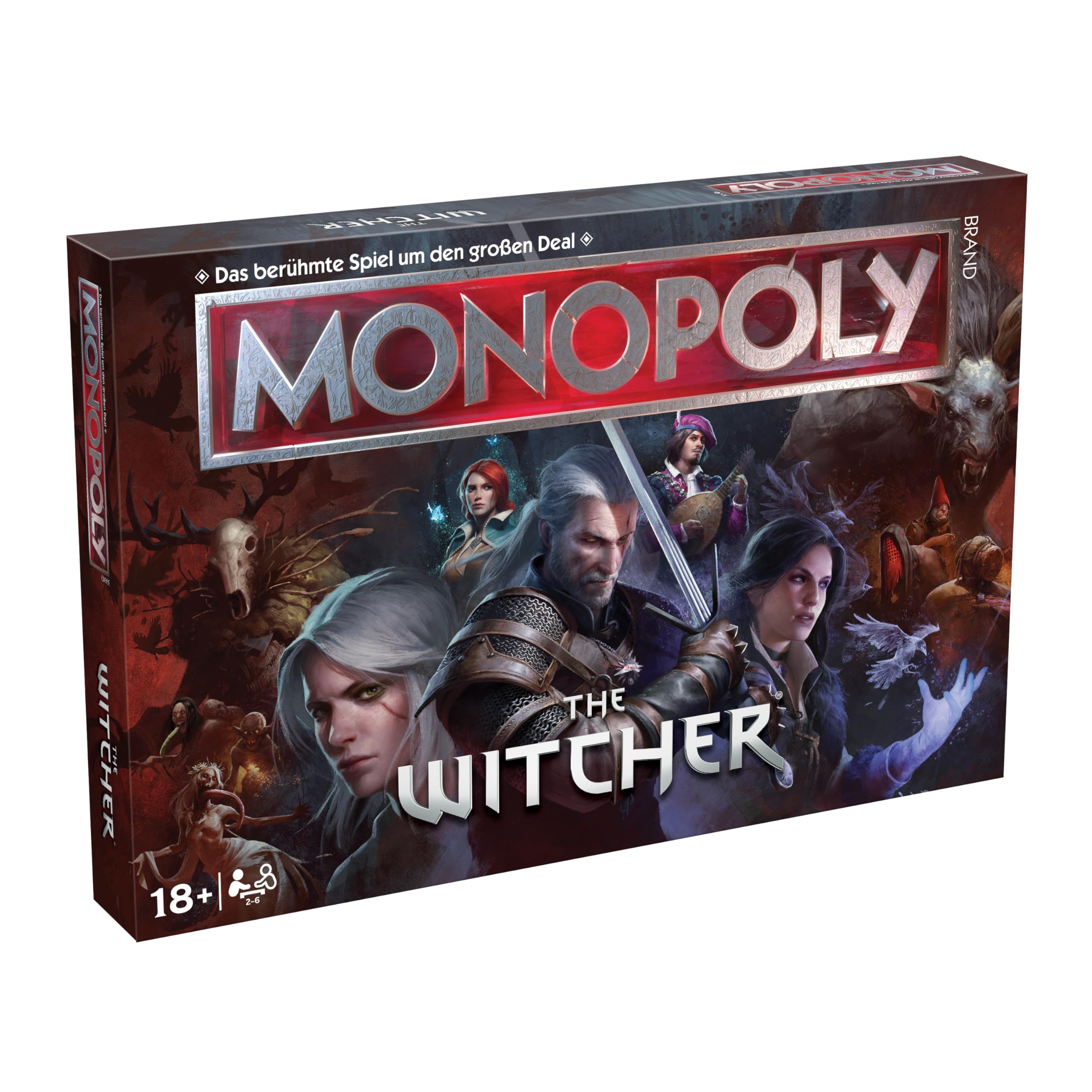 Winning Moves Monopoly The Witcher Edition - Monopoly Spiel für Fans - Familienspiele Strategie Brettspiele The Witcher - 2+ Spieler ab 18+ Jahren - Deutsch