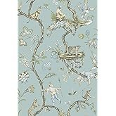 NuWallpaper x Scalamandre Blue Robin Egg Chinoise Exotique Self Adhesive Wallpaper, SCS3846
