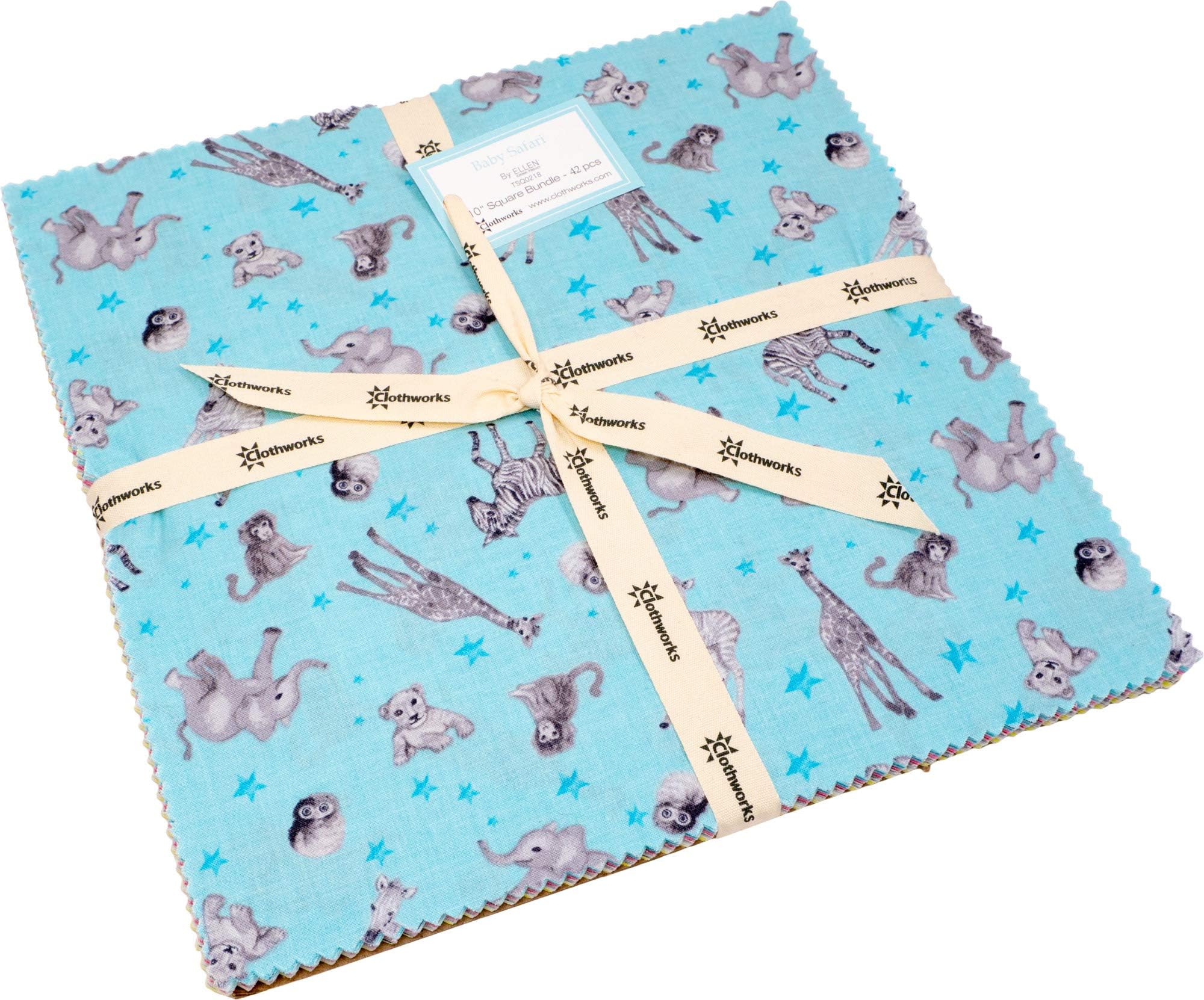 Ellen Crimi-Trent Baby Safari 10" Squares 42 10-inch Squares Layer Cake Clothworks