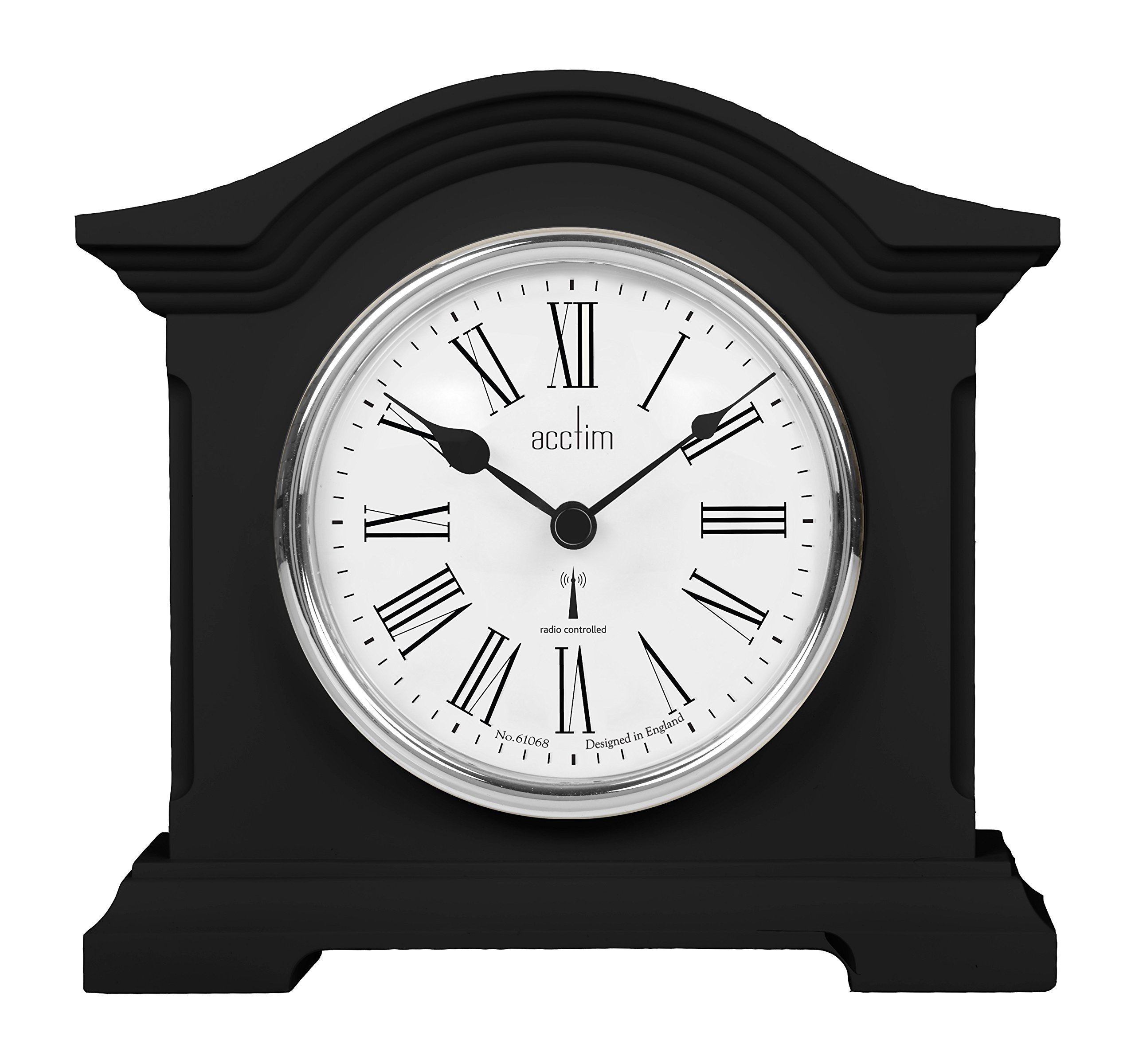 Acctim Black Quartz Battery Radio Controlled Mantle Mantel Clock - Chesterfield 77163