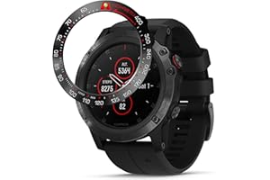 Baihui Titanium Metal Bezel Ring Compatiable with Fenix 5X Plus Bezel Ring Adhesive Cover Anti Scratch & Collision Protector for Men (Titanium- Not Fit Fenix 5 / 5X)