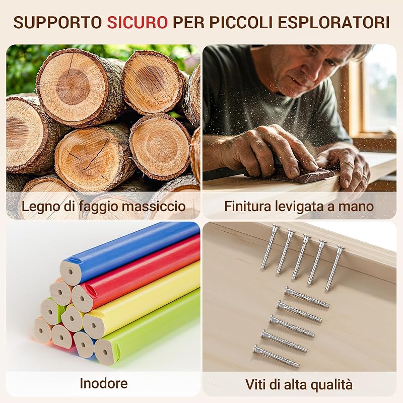 Arrampicata per Bambini 8 in 1, Triangolo Pikler, Colori Mix