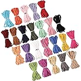 Colorful Suede Cord 170 inches (Length 4.8Yard) 2.6mm Width Faux Leather Cord Artificial Suede Cord for Necklaces Bracelets Beads DIY Crafts 24 Colors Cord