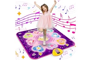 RIANEAN Dance Mat Toys for 3 4 5 6 7 8+ Girls, Game Toy Gift for Kids Girls with 7 Game Modes, Musical Dancing Pad with LED Lights, Adjustable Volume, Built-in Music, Birthday Toys for Girls
