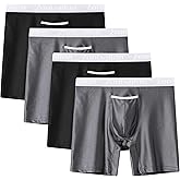 ZONBAILON Mens Underwear Ice Silk Horizontal Fly Boxer Briefs Multipack