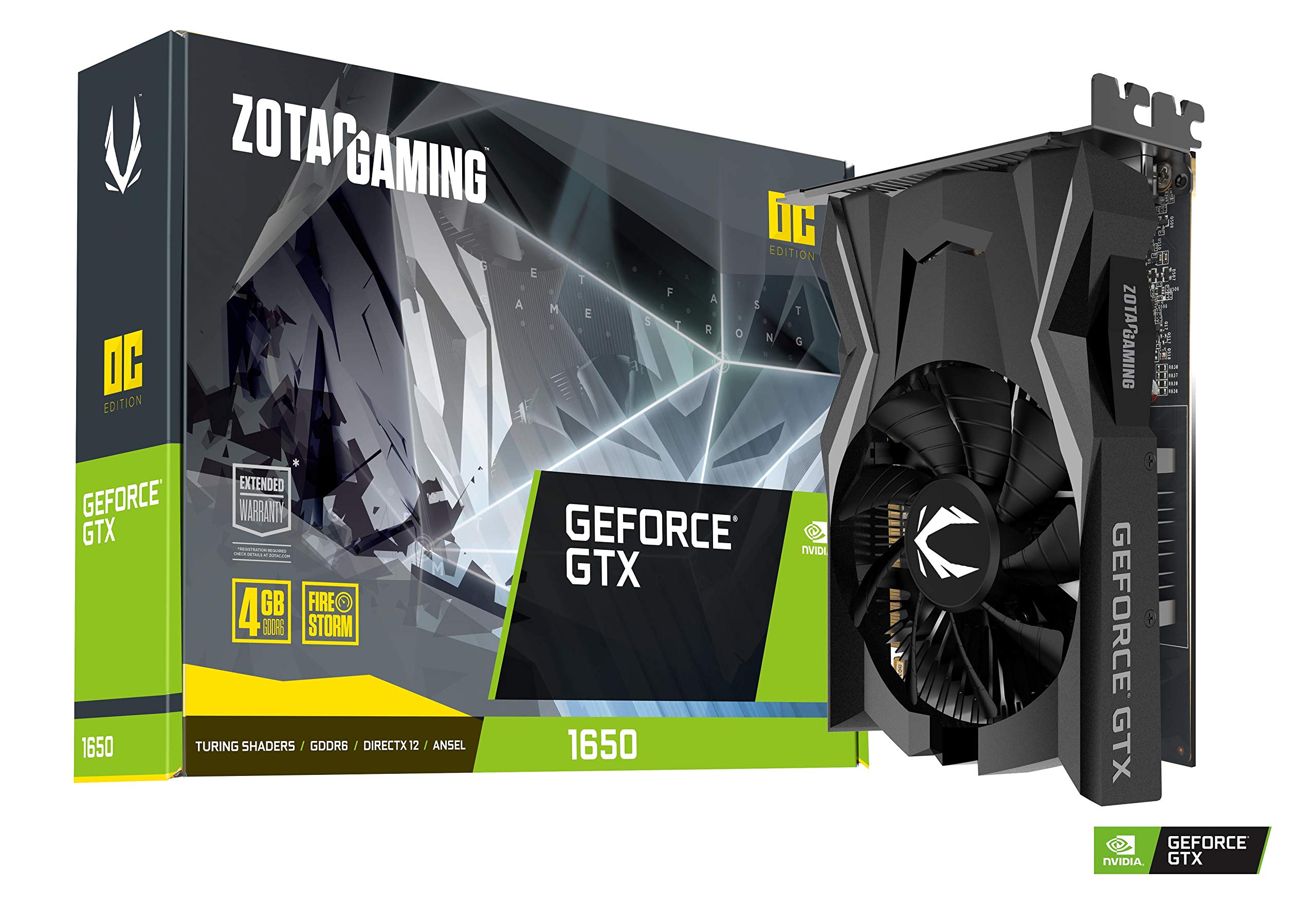Tarjeta gráfica para juegos ZOTAC GAMING GeForce GTX 1650 OC 4GB GDDR6 de 128 bits, súper compacta, ZT-T16520F-10L