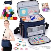 Aeelike Crochet Kit for Beginners Adults, Complete Yarn Kit, Navy | 87 PCS Crochet Kits for Beginners All-inclusive Crochet Set with Yarns Hooks Step-By-Step Instruction Storage Bag, Ideal Gift