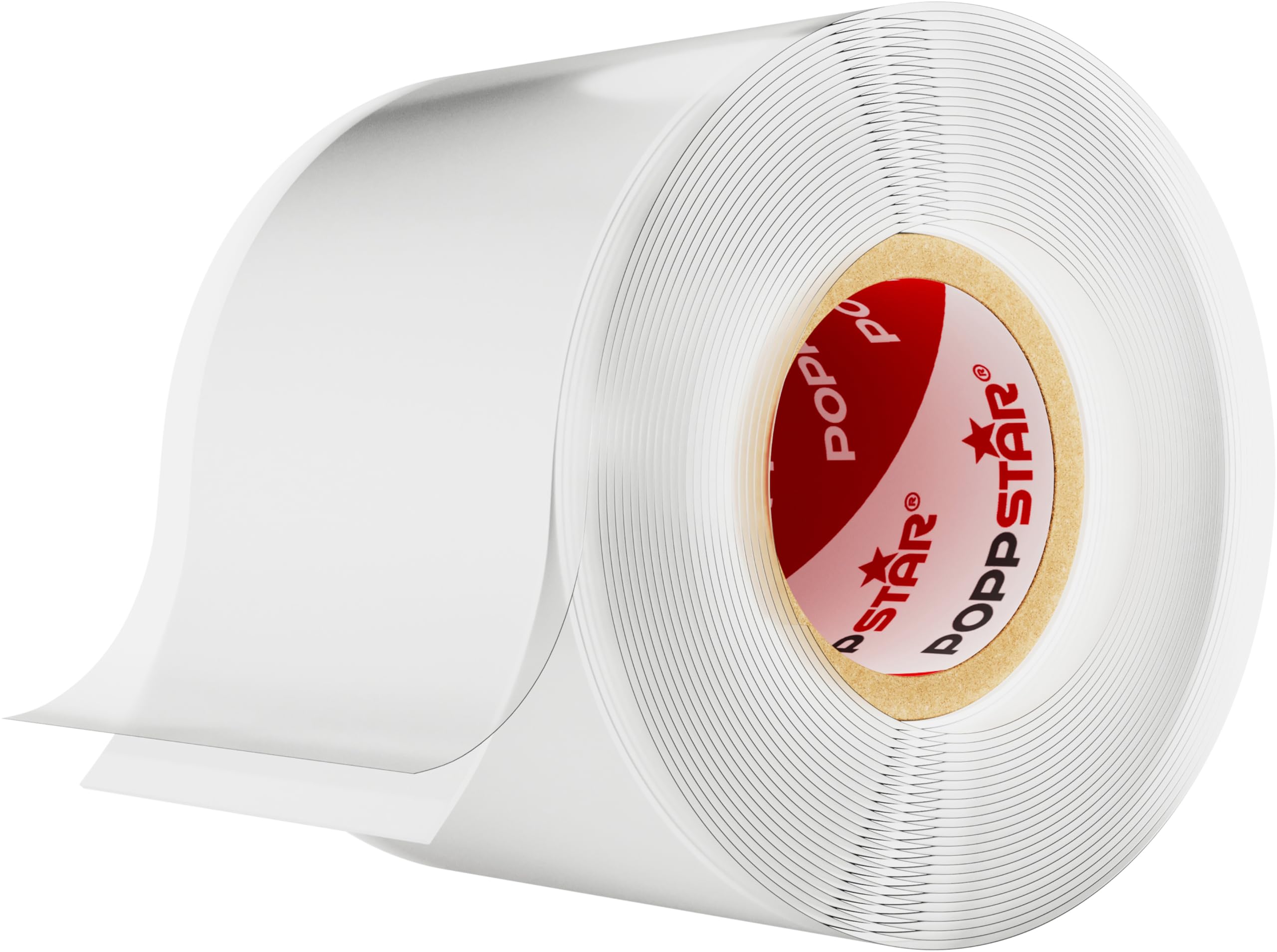 POPPSTAR Self-Fusing Silicone Band, Silicone Tape, 3m x 38mm, Sealing & Insulating Strip (water-tight, air-tight), white, 1 Roll