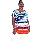 Avenue Women's Plus Size Top Phoebe Latice BRD