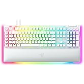 Razer BlackWidow V4 Pro Mechanical Gaming Keyboard, Green Switches, White | Tactile &amp; Clicky, Wired Keyboard, Doubleshot ABS Keycaps, Command Dial, 8 Dedicated Macro Keys, Chroma RGB