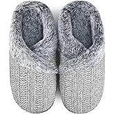 Slippers for Women Fuzzy House Slip on Indoor Outdoor Bedroom Furry Fleece Lined Ladies Comfy Memory Foam Female Home Shoes Anti-Skid Rubber Hard Sole