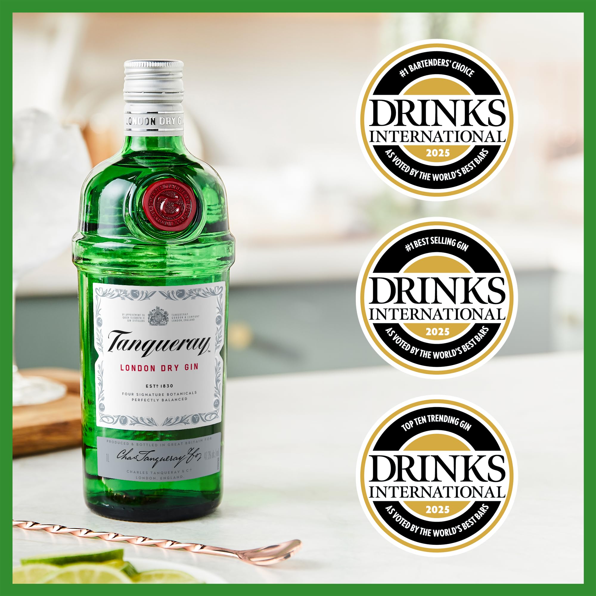 Tanqueray London Dry Gin | aromatischer Gin | 4-fach destilliert auf englischem Boden | 43,1% vol | 1000ml Einzelflasche 8