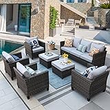ovios Patio Furniture Set, 7 Pieces Outdoor Wicker