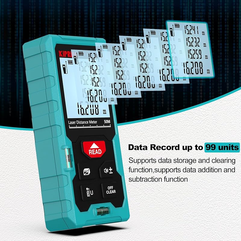 Medidor De Distancia Láser 50M Telémetro Láser LCD Digital M/In/Ft