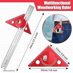Edge Ruler Woodworking 17.3in, Violetfox 180 Degree