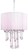 Tadpoles One Bulb Shaded Chandelier, Pink