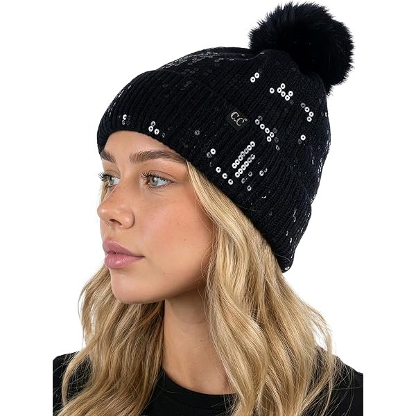 Funky Junque Bedazzled Embellished Beanie, Women display picture 1