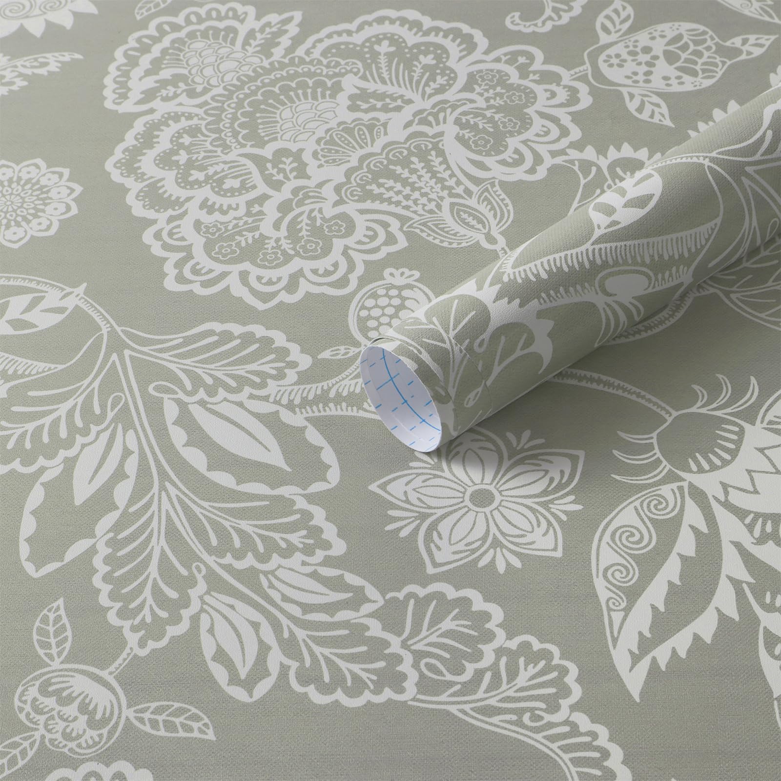Photo 1 of Vinjiasin Peel and Stick Wallpaper Boho Floral Wall Paper for Bathroom Vintage Removable Self Adhesive Wallpaper for Bedroom Accent Wall Neutral Flower Contact Paper Farmhouse Vinyl Roll 17.3"x 59"