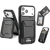 SkyEagle Compatible with iPhone 17 Pro Max Wallet Case with Card Holder,Women Men PU Leather RFID Blocking Shockproof Magnetic Flip Cover Credit Card Slots Kickstand,for Apple 17 Pro Max,Black