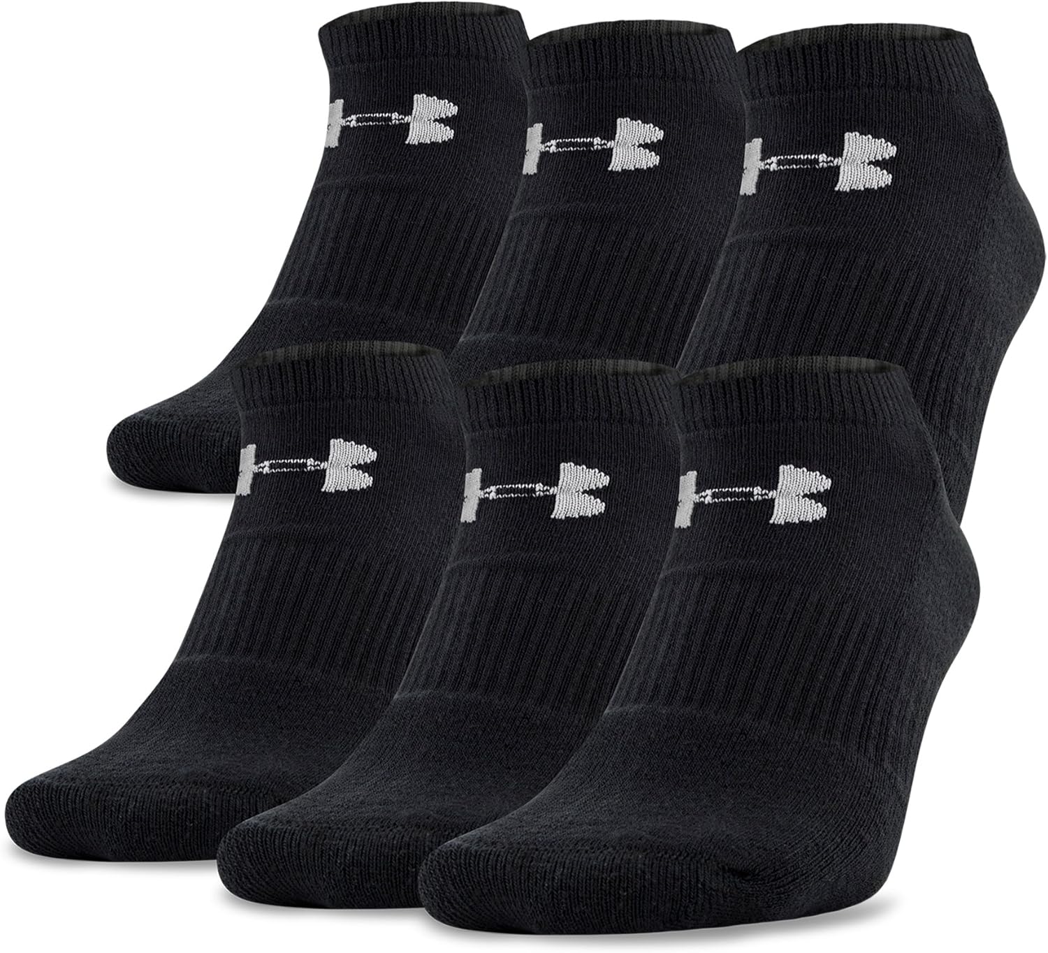 Under Armour Men's Charged Cotton NoShow Socks (Pack of 6
