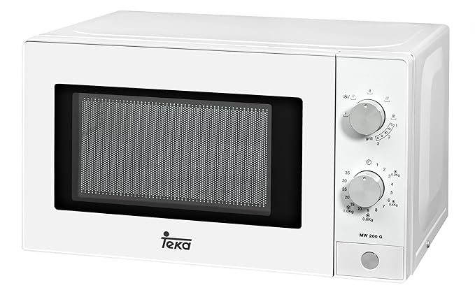 Teka - Microondas Mw200G, 20L, 1050W/700W, Congrill, Mecánico, Descongel.Por Tiempo, Blanco