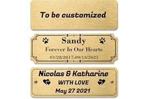 Personalized Engraved Name Plate, Custom Brushed Solid Brass Frame Plaque with Adhesive Backing or Screws for Name Label or A