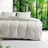 Tencel Duvet Cover Set, Full/Queen Size Cooling Duvet Cover for Hot Sleepers, 100% Eucalyptus Lyocell, 3 Pieces, 1 Zipper Closure Duvet Cover (90" x 90") and 2 Pillowcases (20" x 30") - Sand