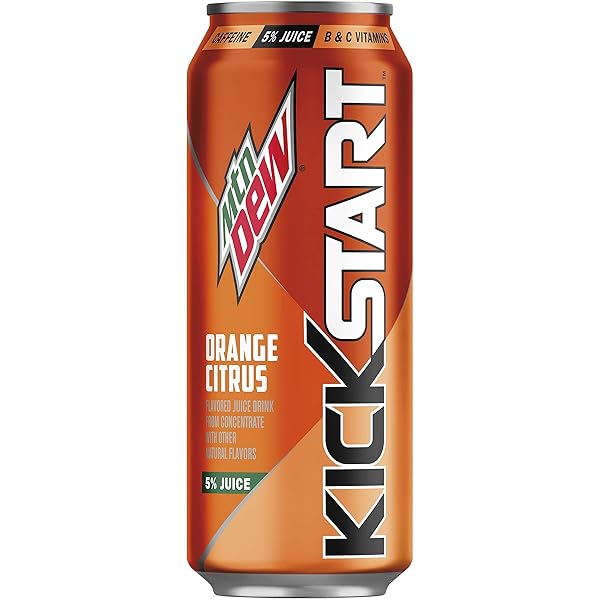 MOUNTAIN DEW KICKSTART ENERGY DRINK, ORANGE CITRUS, 16...