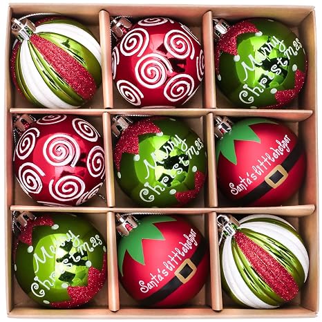 Victors Workshop Weihnachtskugeln 9tlg6cm Kunststoff Christbaumkugeln Set Plastik Weihnachtsdeko Weihnachtsbaum Dekoration Herrliches Weihnachten