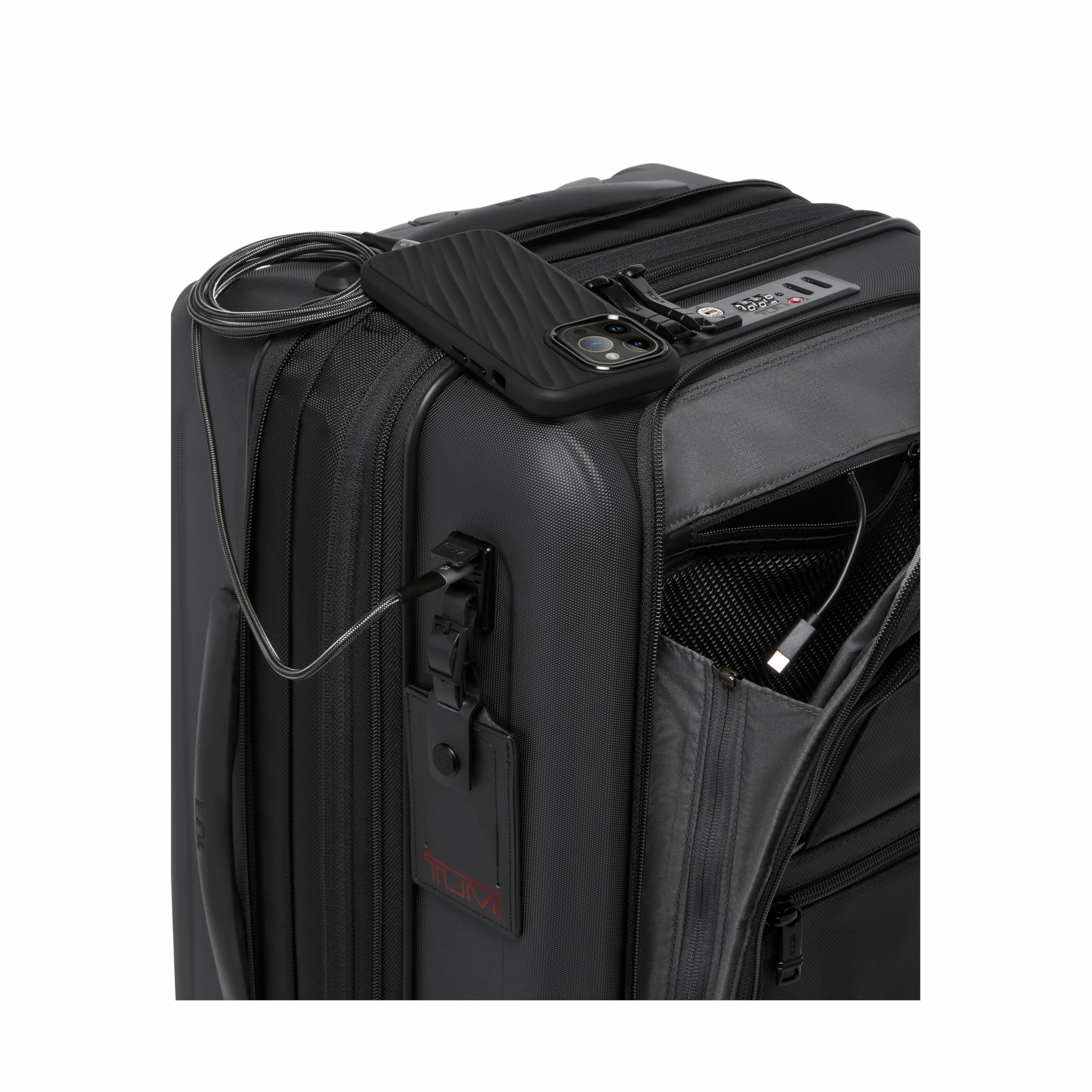 TUMI Alpha Hybrid International Expandable 4 Wheeled Carry On - Zip Expansion Suitcase for Domestic & International Travel - Black