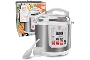 MasterChef 13-in-1 Pressure Cooker- 6 QT Electric Digital Instant MultiPot w 13 Programmable Functions- High and Low Pressure Slow Non-Stick Pot Cooking Warmer Options, LED Display, Delay Timer, Rice