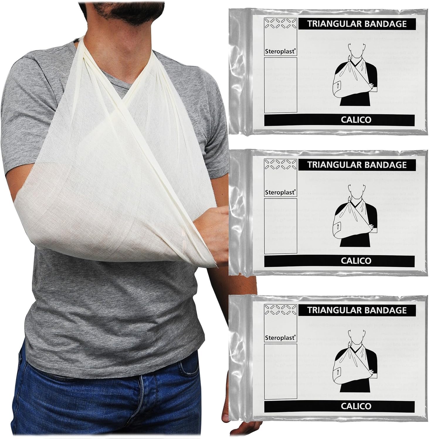 Steroplast Calico Cotton Triangular Arm Sling Shoulder Support Bandage