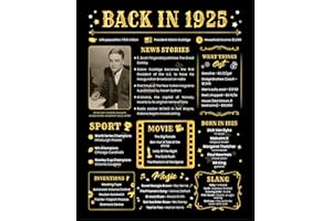PAINTIO Back in 1925 Birthday Card - 99th Birthday Gift for Women or Men - 99th Birthday Decoration for Grandmother or Grandpa - Table Centerpiece for 99 Years Old Birthday Party [Poster Unframed 8x10 In]