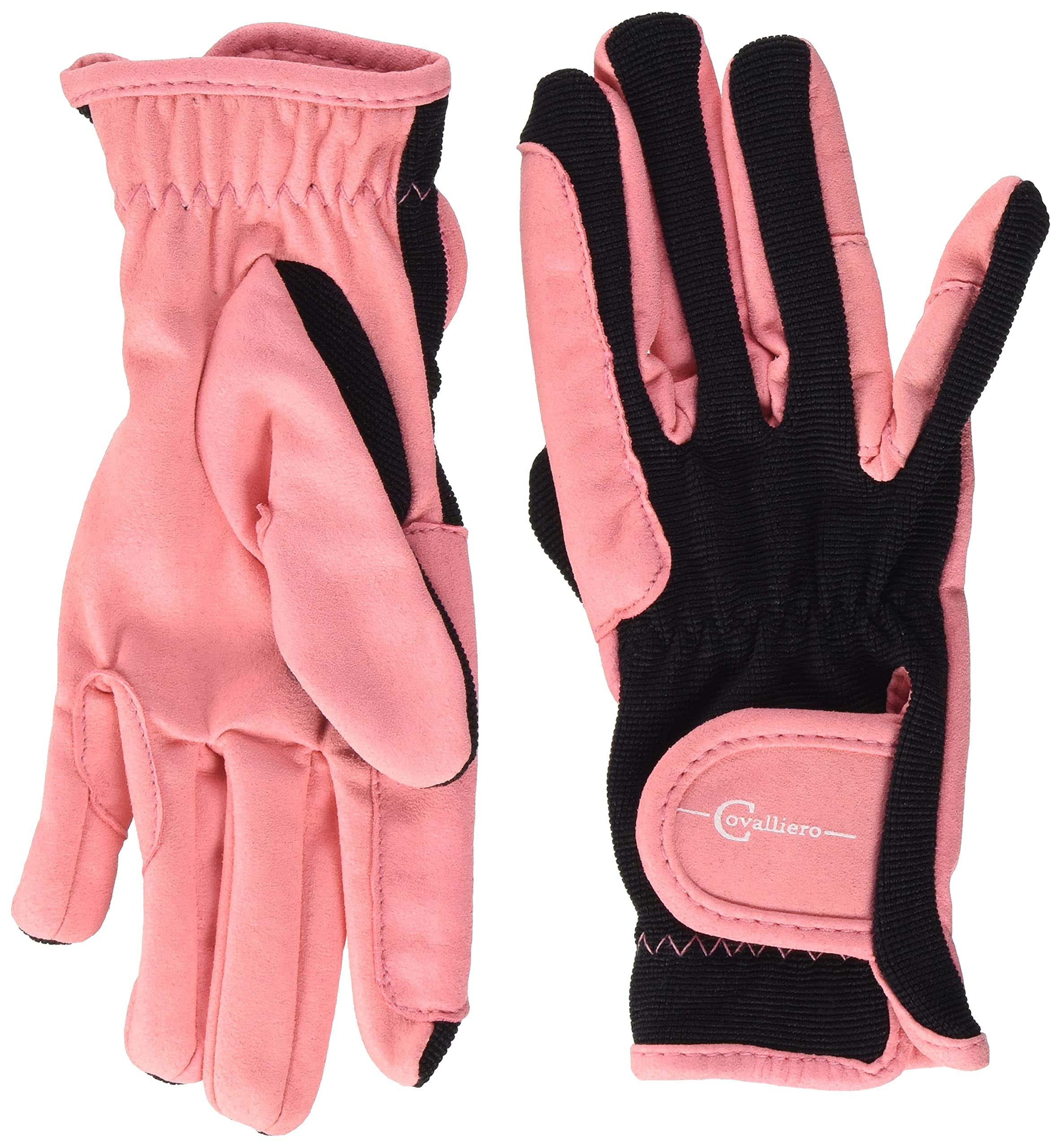 Covalliero Lilli Children's Riding Gloves Black/Pink, Size L