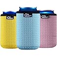 WKieason 12oz Standard Can Sleeves Insulators Sleeves Standard Can Covers 12OZ Beer Bottle Sleeves Coolers Holder Non-slip Neoprene Can Coolier Sleeves 3PC Pack (Yelllow/Light blue/Purple)