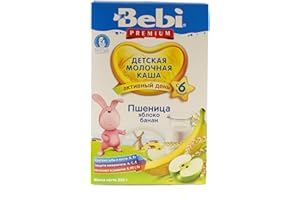 Bebi Premium WHEAT with APPLE & BANANA 200g From 6 Months Milk Cereal for Babies - Ziplock Packaging NO GMO Baby Kasha