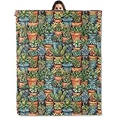 Succulent Plant Pattern Throw Blanket for Boys Girls Kids Adults, Cozy Potted Greenery Theme Flannel Blankets Gifts for Camping, Bedroom, Couch, Room Home Decor, 50"x60"