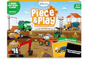 Skillmatics Floor Puzzle & Game - Piece & Play Construction Site, Jigsaw & Toddler Puzzles, Educational Toy, Gifts for Boys & Girls Ages 3, 4, 5, 6, 7 (48 Pieces, 2 x 3 feet)