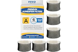 VEVA 6 Pack Premium Humidifier Filters Replacement for Holmes Filter A, HWF62, HWF62S, and Other Sunbeam Cool Mist Humidifiers