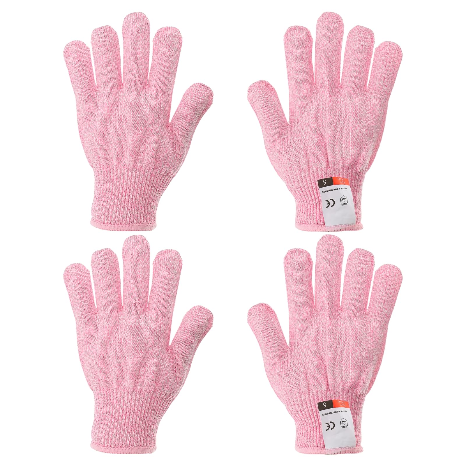 PATIKIL Cut Resistant Gloves, 2 Pair Level 5 Protection Anti Cutting Gloves Cut Proof Gloves for Kitchen Wood Carving Working, Extra Large, Pink