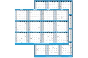 DVN LEARNING 2026 Wall Calendar with Double Sided Tape for Wall hanging, Large Wet & Dry Erase Laminated, Size 12" x 18", 12 Month Annual Yearly Wall Planner, Reversible, Horizontal/Vertical